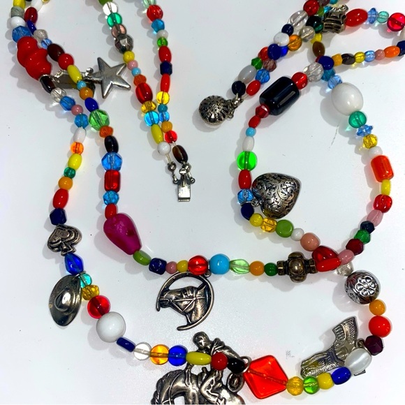 Lot Southwest Style Art Glass Bead Multicolor Necklaces - Picture 13 of 13